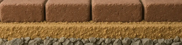 Diagram showing driveway layers, edge restraint and sub-base depth