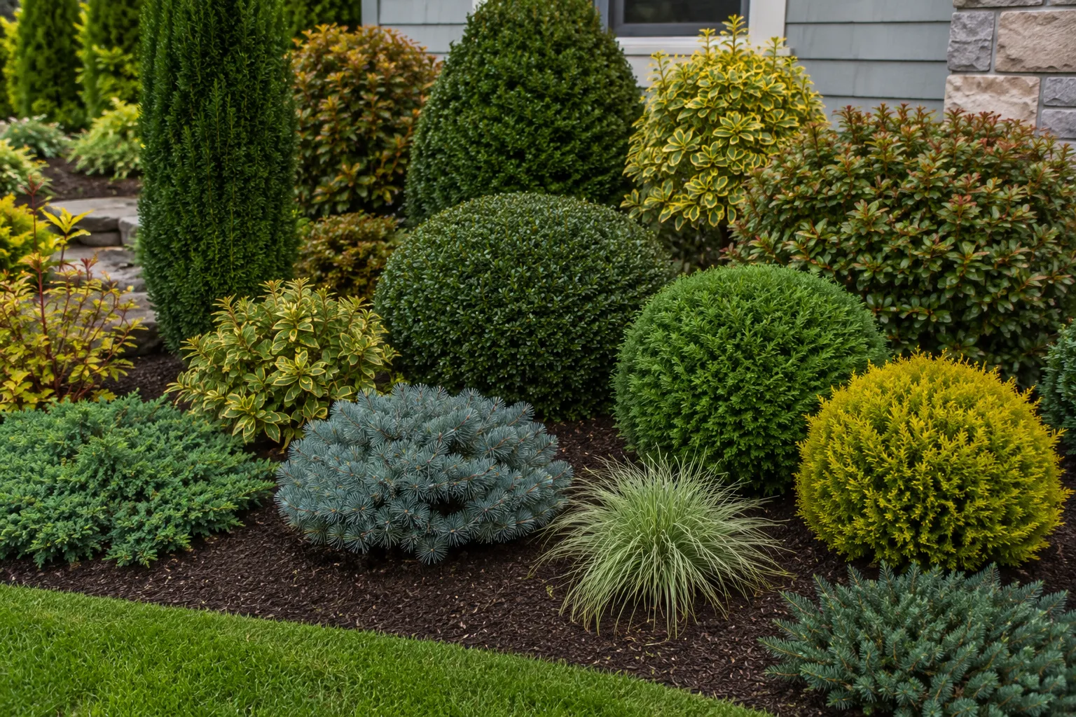 Evergreen structure plants and foliage