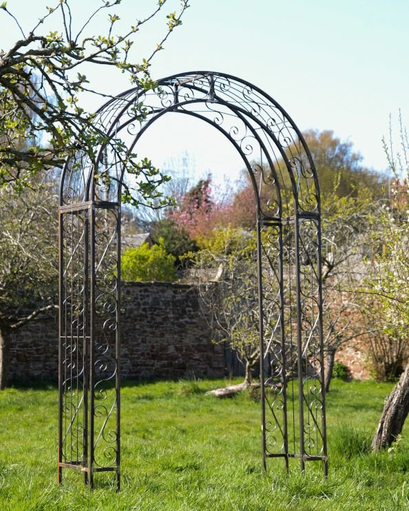 Ornate steel rose arch