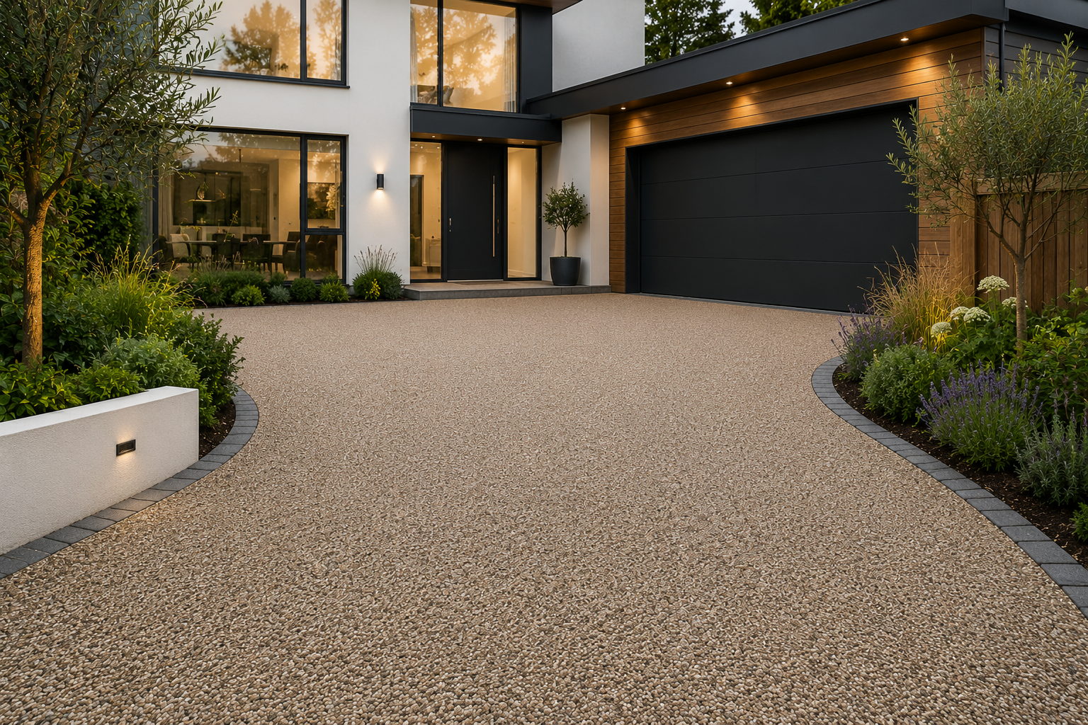 Resin-bound driveway style for a Guildford home