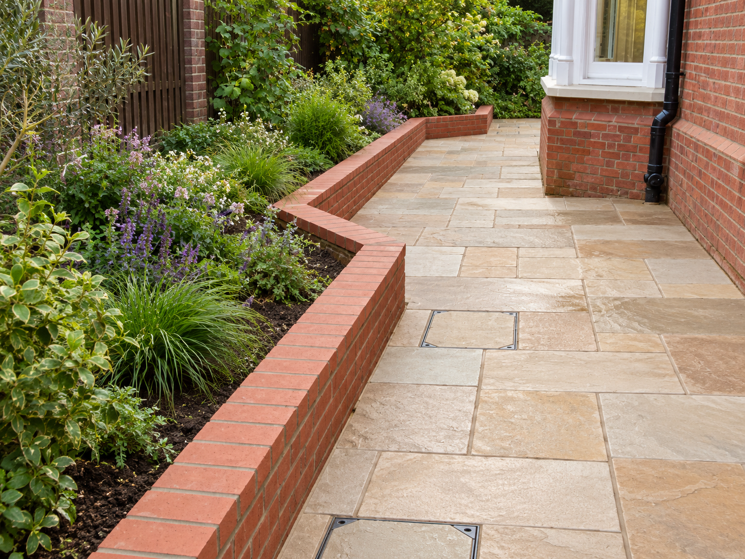 Brick walls, paving and irrigation project in South Farnham