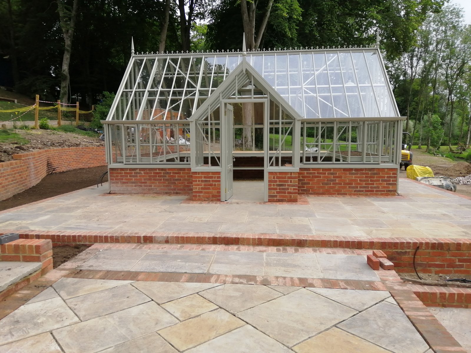 Red brick walling and Indian sandstone paving project